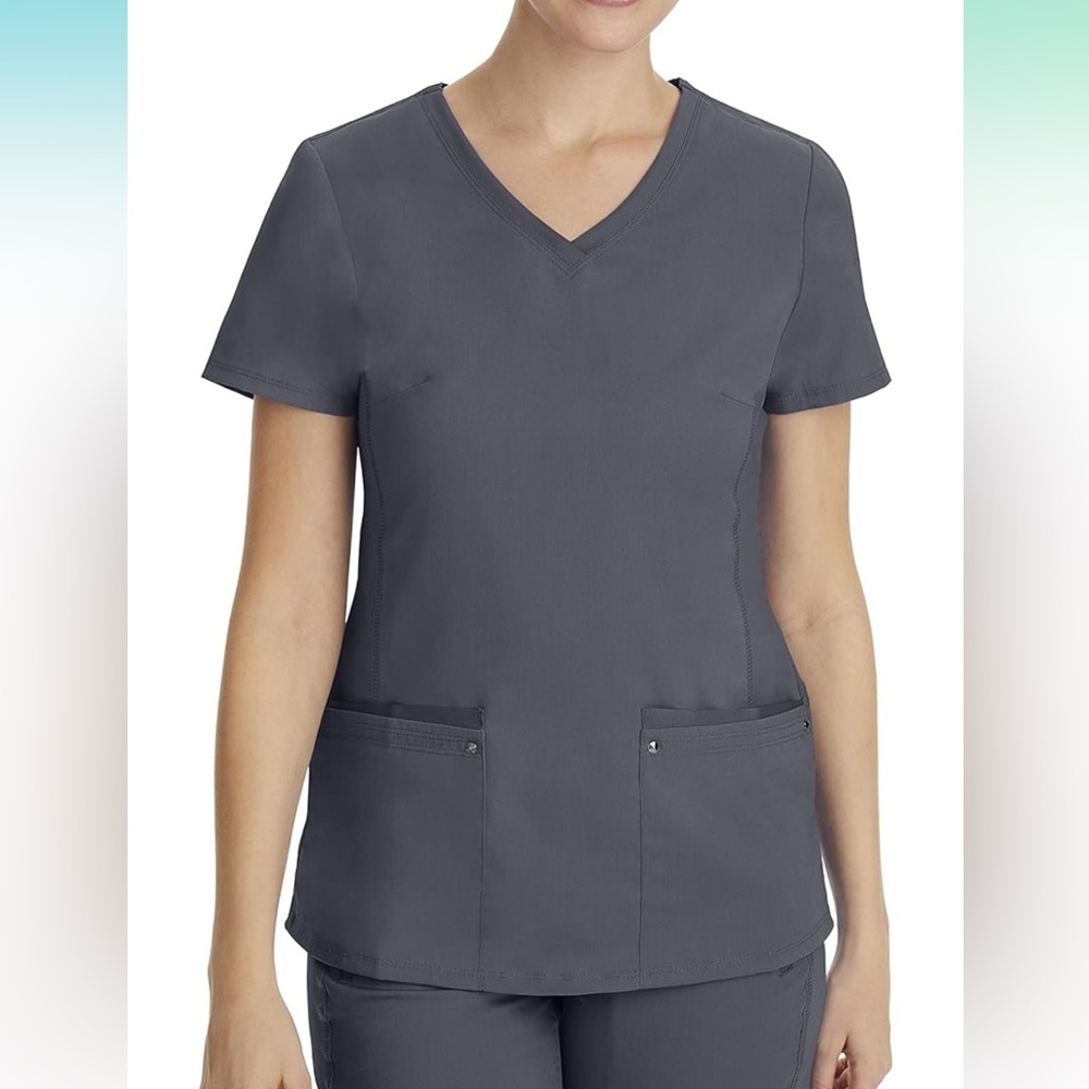 Healing Hands size large pewter scrub set jogger pants ands and Juliet top